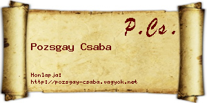 Pozsgay Csaba névjegykártya
