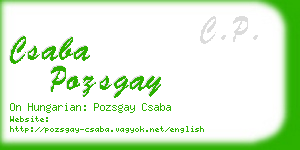 csaba pozsgay business card
